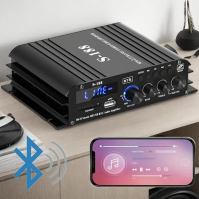 2.1kanálový zesilovač, mini hifi stereo zesilovač, 800W Bluetooth 5.0 pro domácí reproduktory 40W x 2+50W pasivní subwoofer s US